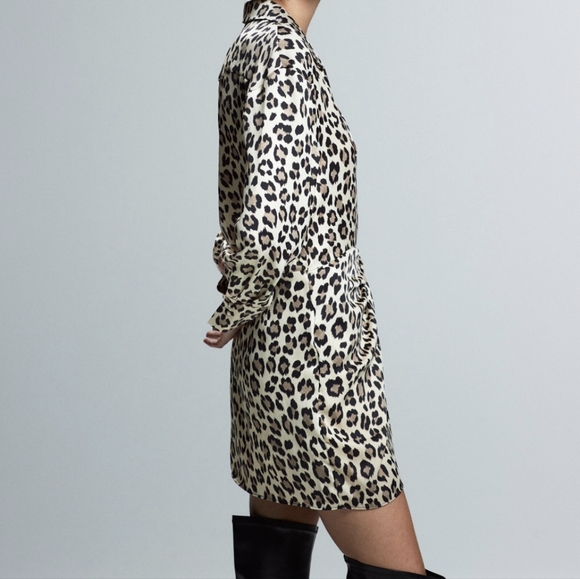 Zara LEOPARD Print WRAP Dress - Picture 6 of 10